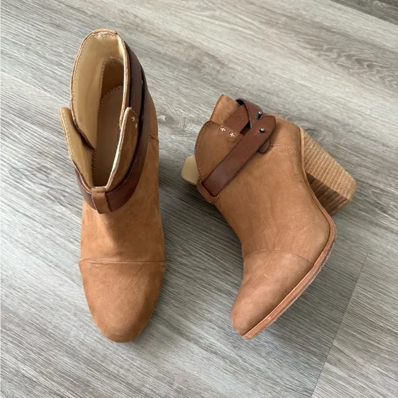 Rag &amp; Bone Harrow suede leather ankle boots in caramel color 8.5