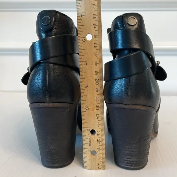 Rag &amp; Bone Harrow Women’s Leather Ankle Boots Heels Booties Sz 38.5 Black US 8