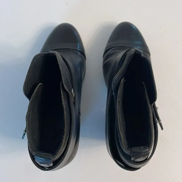 Rag &amp; Bone Harrow Women’s Leather Ankle Boots Heels Booties Sz 38.5 Black US 8