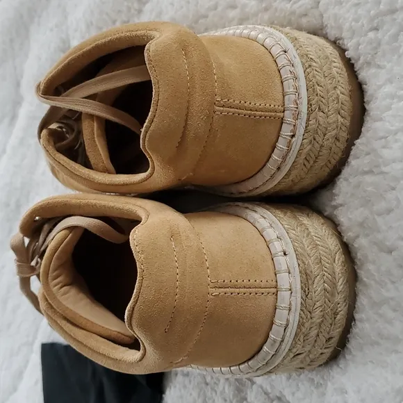 Rag &amp; Bone Kent Espadrille Platform Shoes in Dune Suede Size 7.5