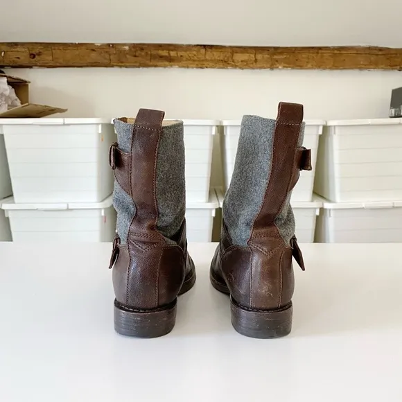 Rag &amp; Bone Leather Mid-Calf Moto Biker Boots