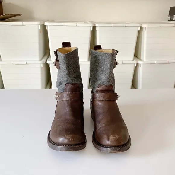 Rag &amp; Bone Leather Mid-Calf Moto Biker Boots