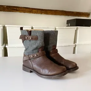 Rag &amp; Bone Leather Mid-Calf Moto Biker Boots