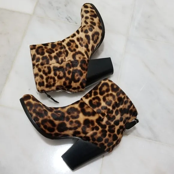 Rag &amp; Bone Leopard Calf Hair Newbury Booties 39.5