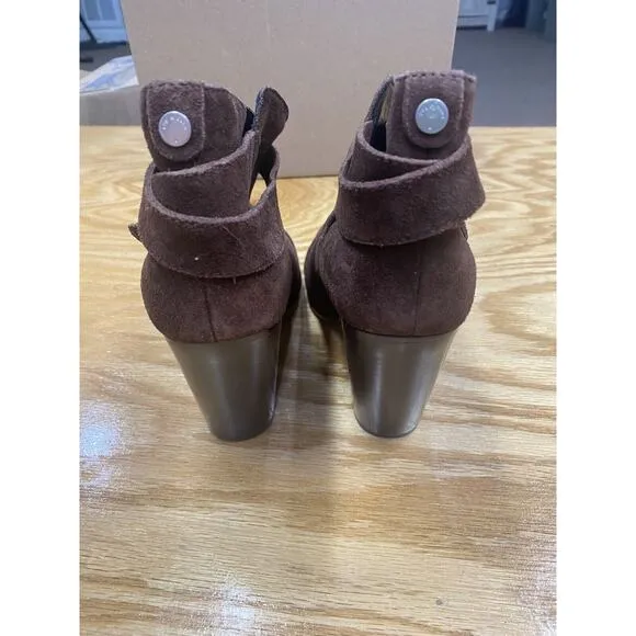 Rag &amp; Bone NY Harrow Bootie Women's 8.5 Brown Suede Block Heel Ankle Boots B50