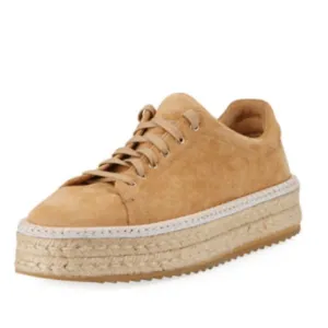 Rag &amp; Bone Sneakers Kent Suede Lace-Up Espadrille Camel Tan