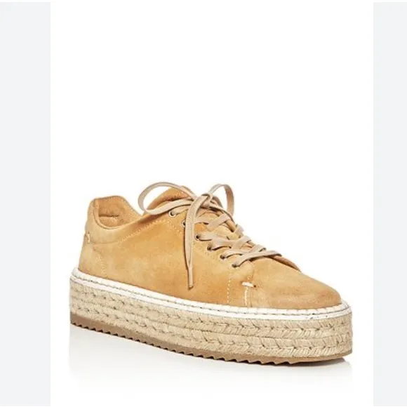 Rag &amp; Bone Sneakers Kent Suede Lace-Up Espadrille Camel Tan