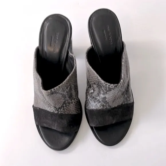 Rag &amp; Bone 'Tristan' Snake Print Suede Leather Mule Sandals, size 7