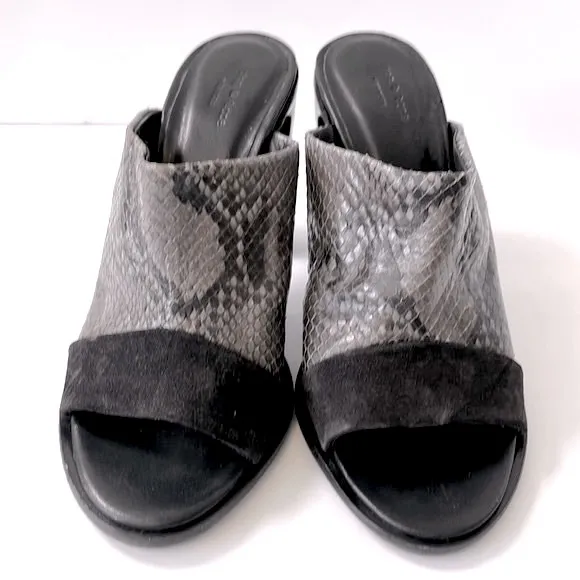 Rag &amp; Bone 'Tristan' Snake Print Suede Leather Mule Sandals, size 7