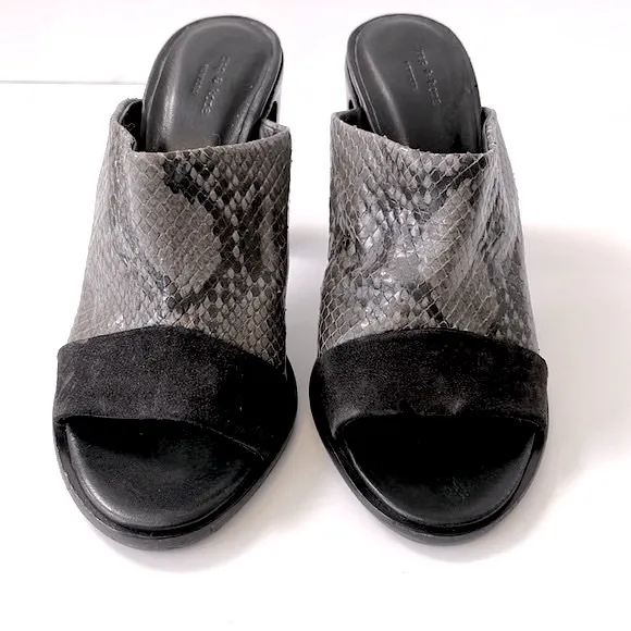 Rag &amp; Bone 'Tristan' Snake Print Suede Leather Mule Sandals, size 7
