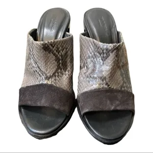 Rag &amp; Bone 'Tristan' Snake Print Suede Leather Mule Sandals, size 7