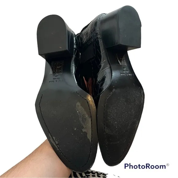 Rag &amp; Bone Walker II Croc Embossed Chelsea Boots Black Size 40 / 10