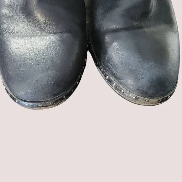 Rag &amp; Bone Willow Stud Black Leather Chelsea  Boots SZ 39.5 (9.5) Bootie