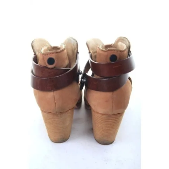 rag and bone harrow booties leather tan womens shoes ankle boots 37.5 us 7.5