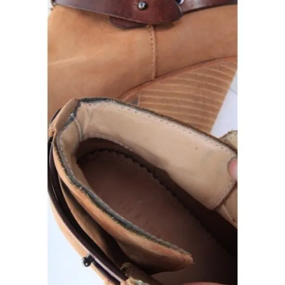 rag and bone harrow booties leather tan womens shoes ankle boots 37.5 us 7.5