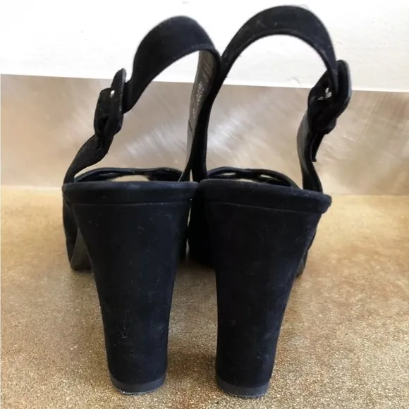 Ralph Lauren Collection Peep Toe Suede High Heel sandals 8 Italy