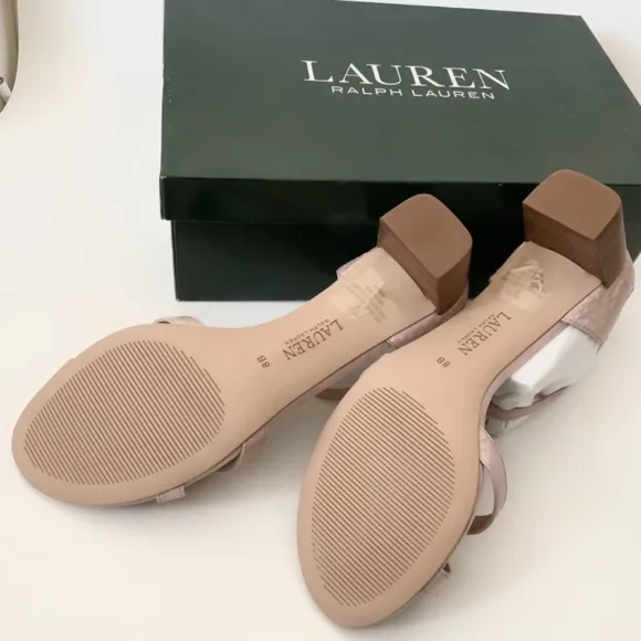 Ralph Lauren Folly Ii Pearl Pink Snake Heel Sandal