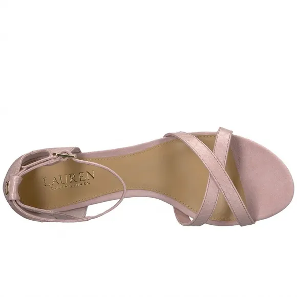 Ralph Lauren Folly Ii Pearl Pink Snake Heel Sandal