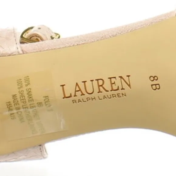 Ralph Lauren Folly Ii Pearl Pink Snake Heel Sandal