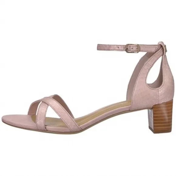 Ralph Lauren Folly Ii Pearl Pink Snake Heel Sandal