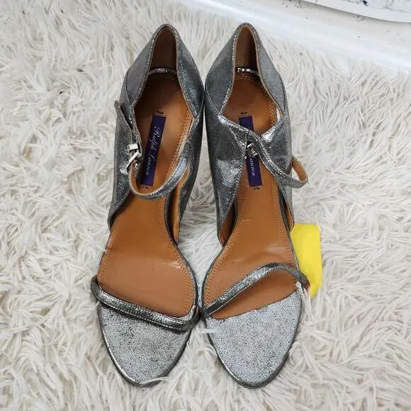 Ralph Lauren purple label 4&quot; Heels Sz 9 pewter shoes