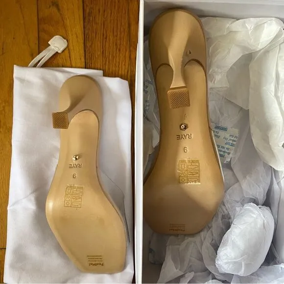 RAYE Julietta Mules in Natural shoes high heels clear PVC Revolve As Is 9