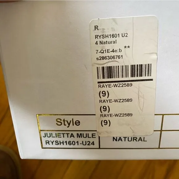 RAYE Julietta Mules in Natural shoes high heels clear PVC Revolve As Is 9