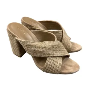 Raye - Nix Heel Braided Sandals in Natural Beige