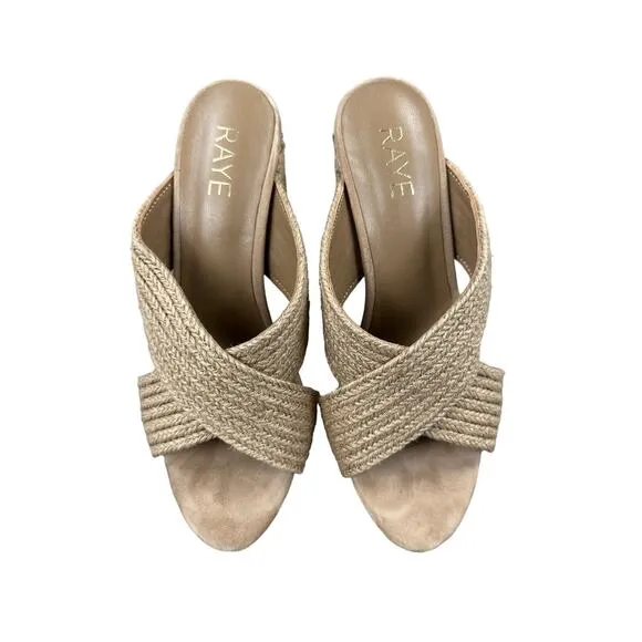 Raye - Nix Heel Braided Sandals in Natural Beige