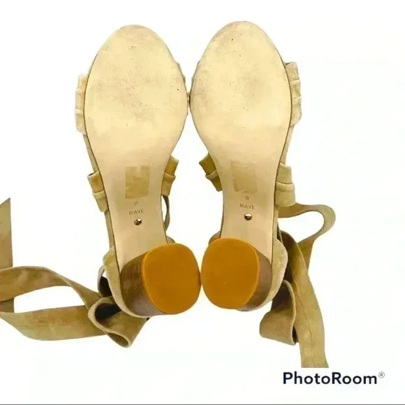 Raye Taupe Suede Wrap Heeled Sandals