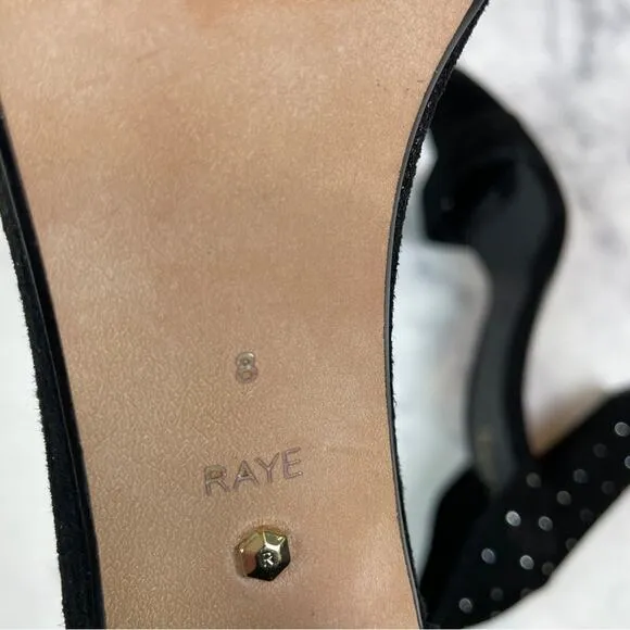 Raye x Anthropologie Genesis Black Crystal Dot Suede Heeled Sandals