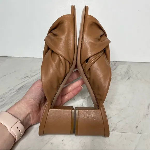 Rebecca Allen Twist Brown Leather Sandal 9