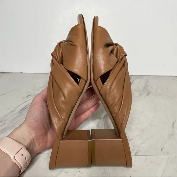 Rebecca Allen Twist Brown Leather Sandal 9