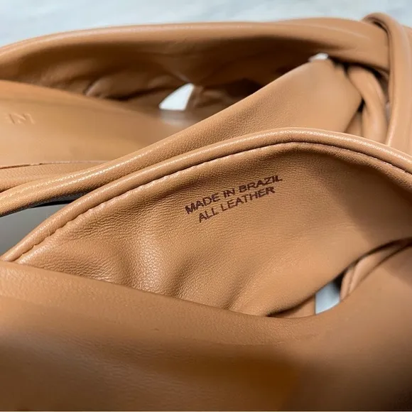 Rebecca Allen Twist Brown Leather Sandal 9