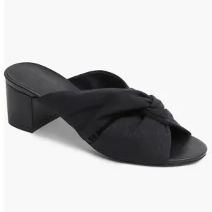 Rebecca Allen Women's The Twist Black Linen Slide Sandals Size 8.5