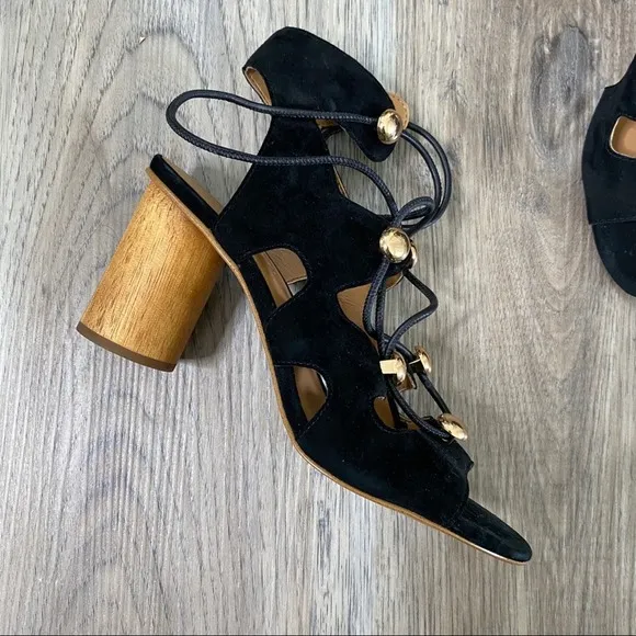 Rebecca Minkoff Embellished Suede Lace-up Sandals