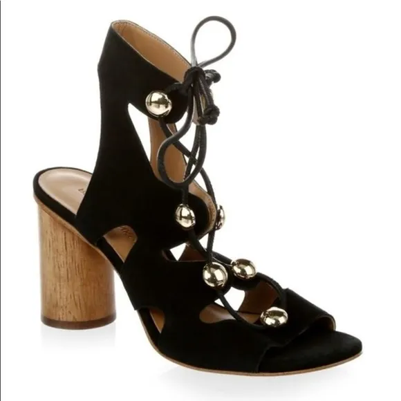 Rebecca Minkoff Embellished Suede Lace-up Sandals