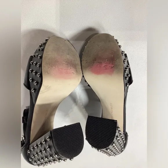 Rebecca Minkoff Rosa Studded Black Platform Heel Sandals Size 6.5
