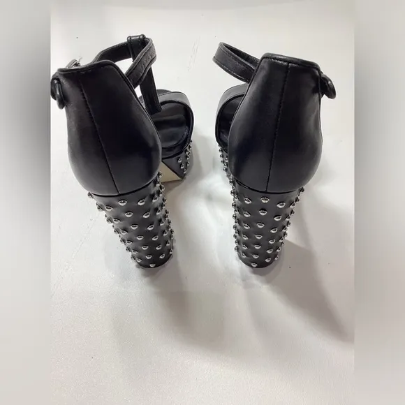 Rebecca Minkoff Rosa Studded Black Platform Heel Sandals Size 6.5