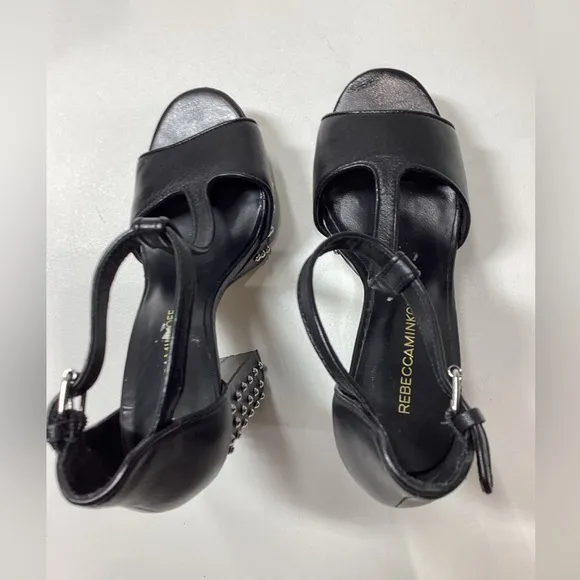 Rebecca Minkoff Rosa Studded Black Platform Heel Sandals Size 6.5