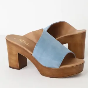 Rebels Orlanda Blue Suede Leather Platform shoes