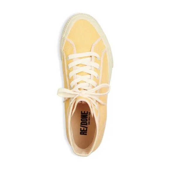 REDONE Womens Yellow Contrast Trim Distressed 90 Platform Sneakers Shoes 38