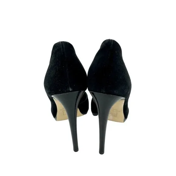 Reed Krakoff Pumps Black Suede Leather Platform Pumps Heels Shoes 35.5 New