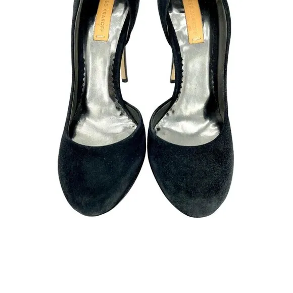 Reed Krakoff Pumps Black Suede Leather Platform Pumps Heels Shoes 35.5 New