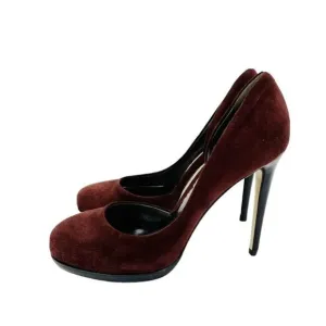 Reed Krakoff Pumps Burgundy Suede Leather Platform Heels Shoes 36.5 EU New