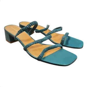 REFORMATION | 'Assunta' Strappy Block Heel Slide Sandals in Green ~ Size US 9.5