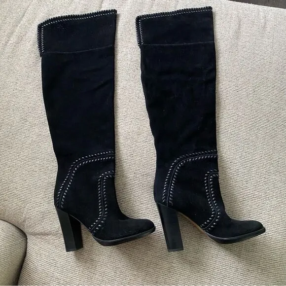 Report Liola Black Suede Over the Knee Boots