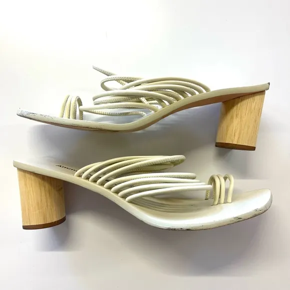 Revolve A’mmonde Atelier Ivory Alessandra Block Heel Sandal Women’s size 8