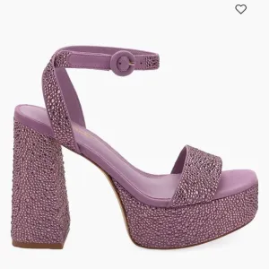 Revolve Larroude Dolly Crystal-Embellished Platform Ankle-Strap Sandals