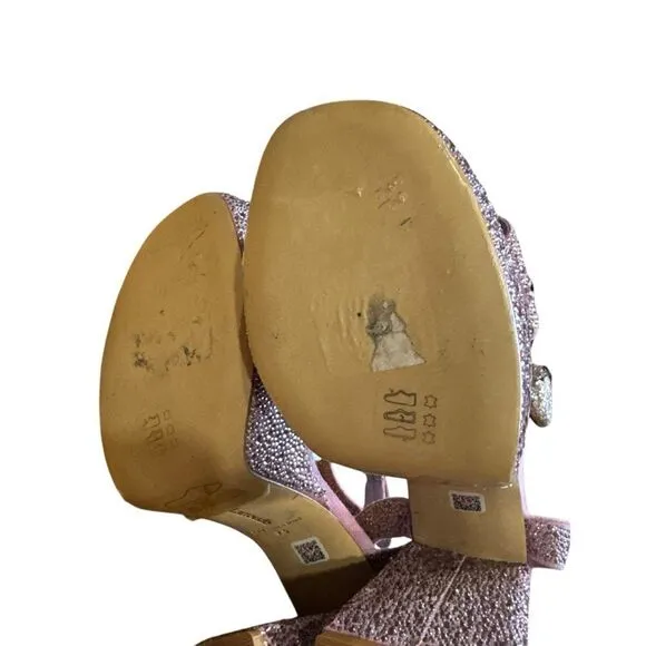 Revolve Larroude Dolly Crystal-Embellished Platform Ankle-Strap Sandals